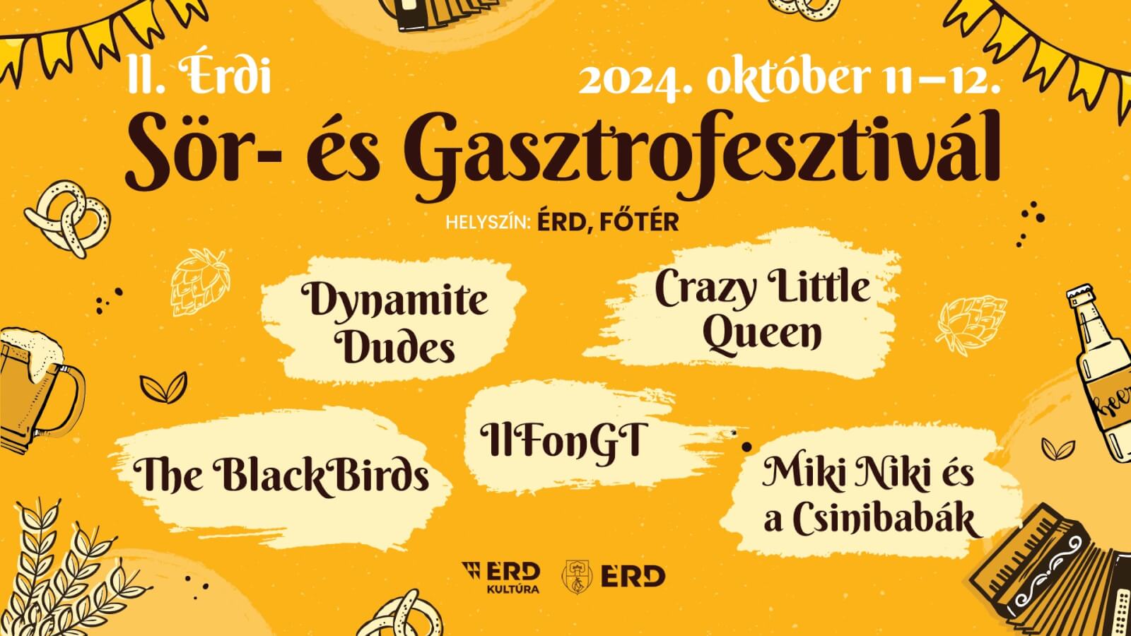 II. Érdi Sör- és Gasztrofesztivál a Főtéren, 2024. október 11−12.