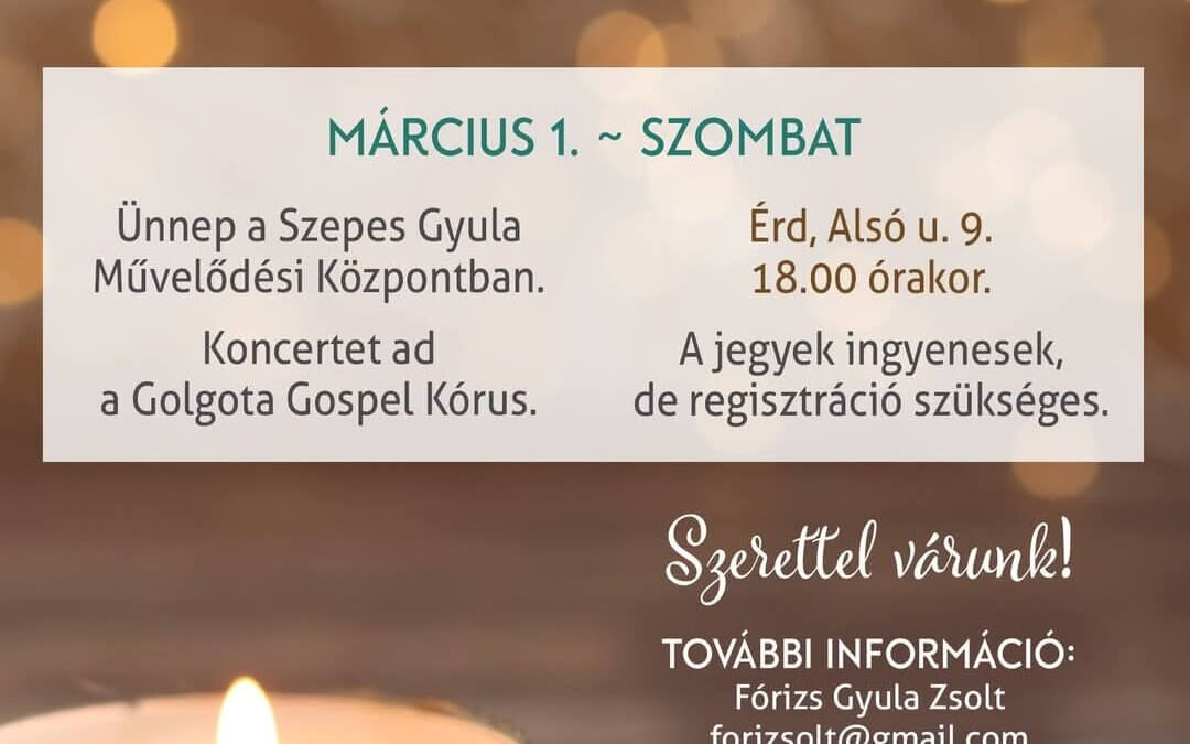 Érd-parkvárosi Baptista Gyülekezet fennállásának 90. évfordulója