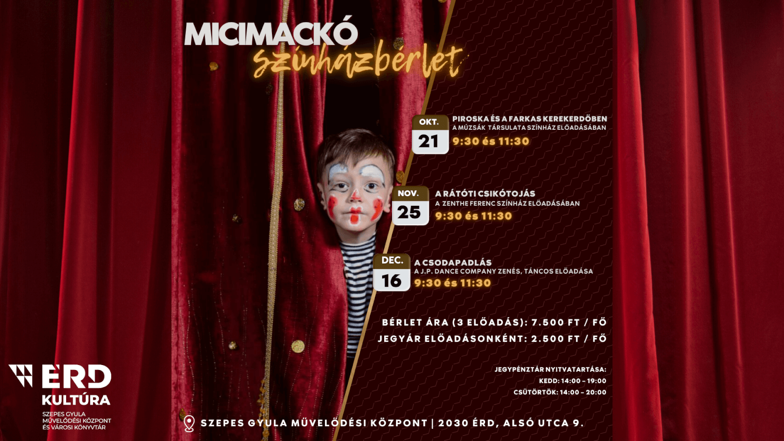 gyermekszínházi előadások