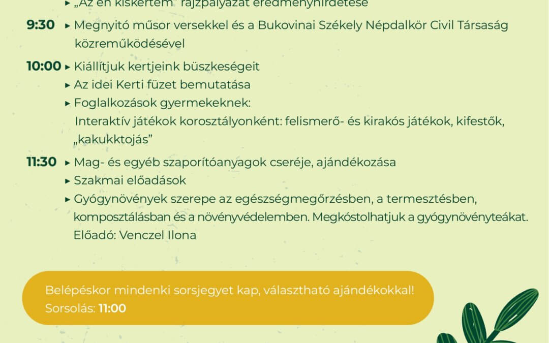Az Érdi Kertbarát Kör terménybemutatója
